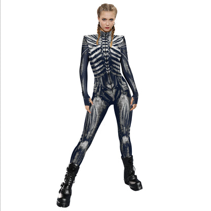 Halloween Skeleton Long Sleeves Jumpsuits Cosplay Costumes