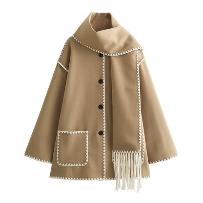 Fashion Women Nylon Coats with Scarves