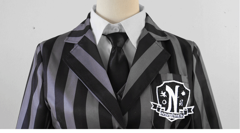 The Addams Family Wednesday Cosplay School Uniform