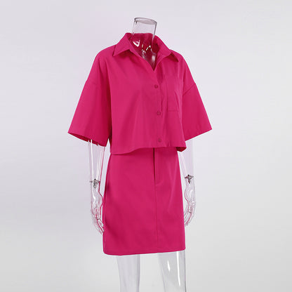 Casual Short Sleeves Shirts & Short Skirts for Women