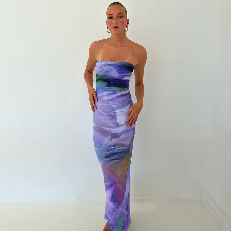 Sexy Strapless Backless Design Sheath Dresses
