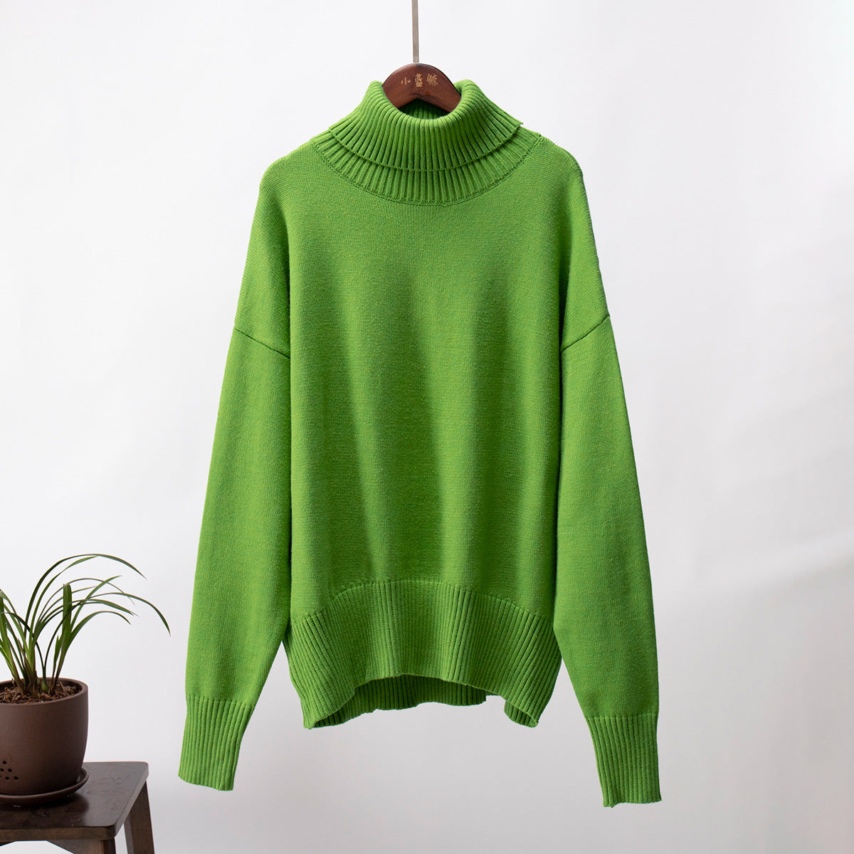Fashion High Neck Knitted Pullover Sweaters for Women