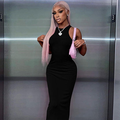 Sexy Fashion Round Neck Sleeveless Long Dresses