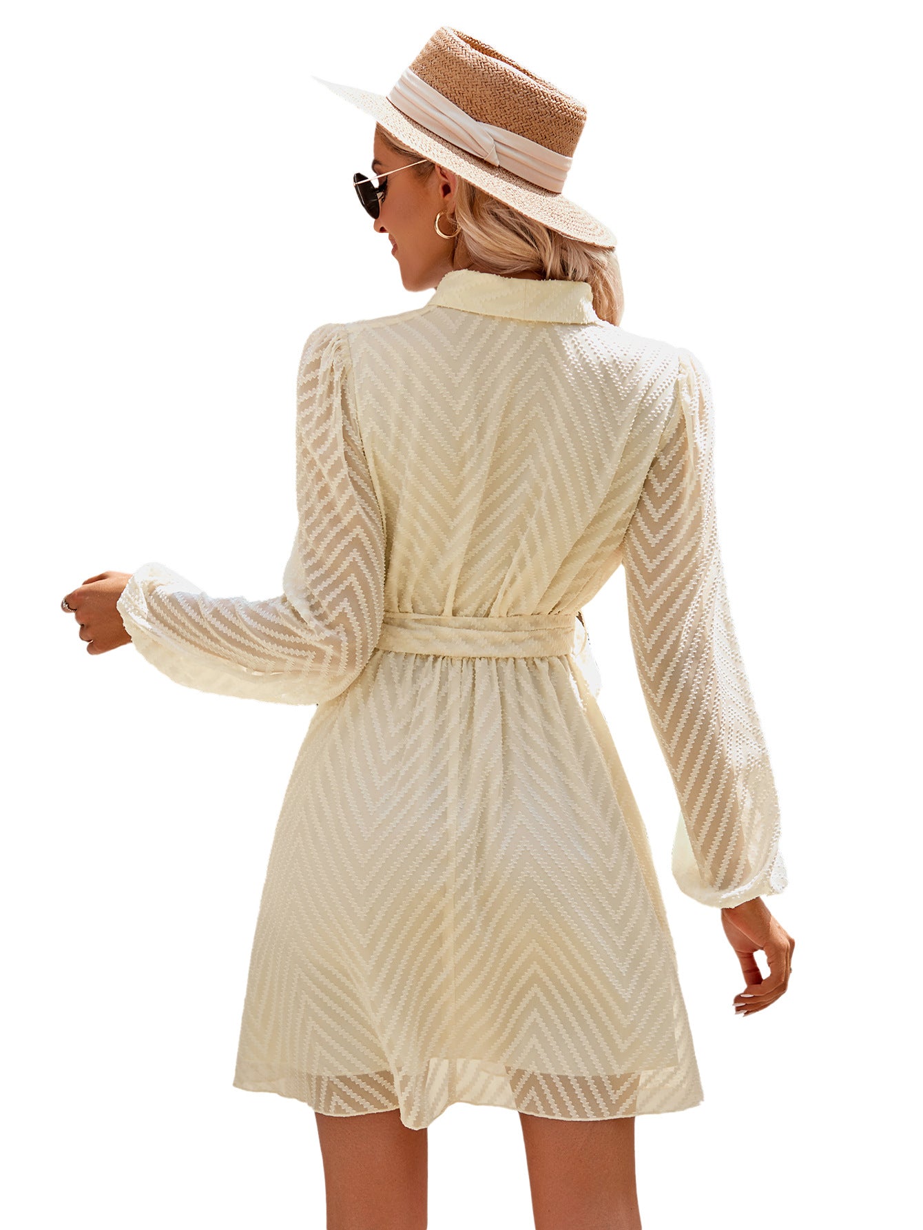 Fashion V Neck Long Sleeves Short Dresses
