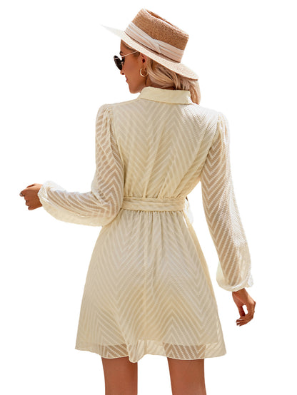 Fashion V Neck Long Sleeves Short Dresses