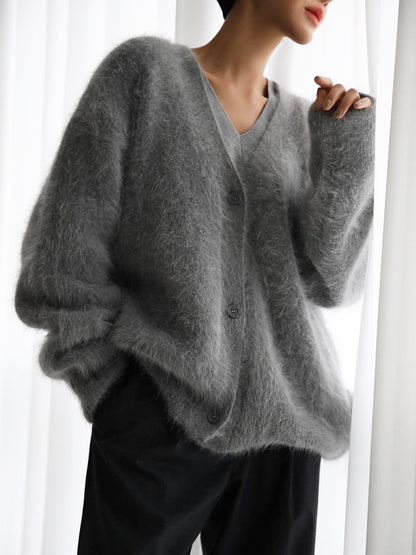 Casual V Neck Long Sleeves Knitted Sweaters