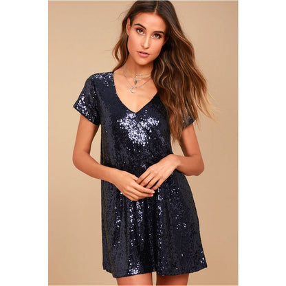 Sexy V Neck Short Sleeves Mini Dresses
