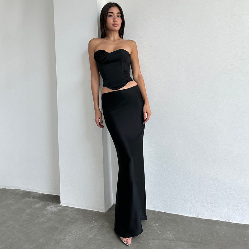 Sexy Women Satin Bodycon Summer Long Skirts