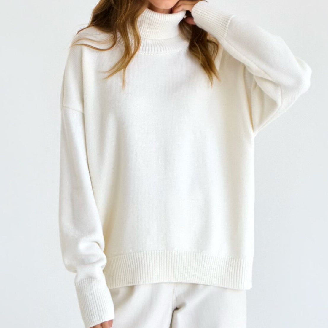 Fashion Turtleneck Knitted Loose Sweaters for Women