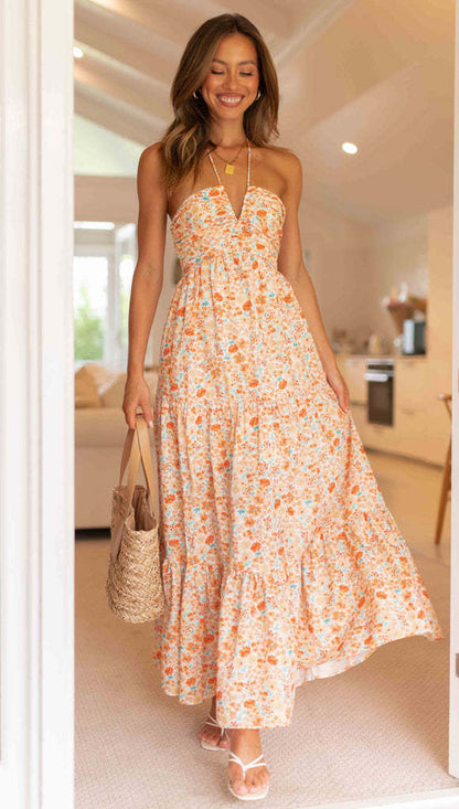 Sexy V Neck Strapless Summer Vacation Dresses