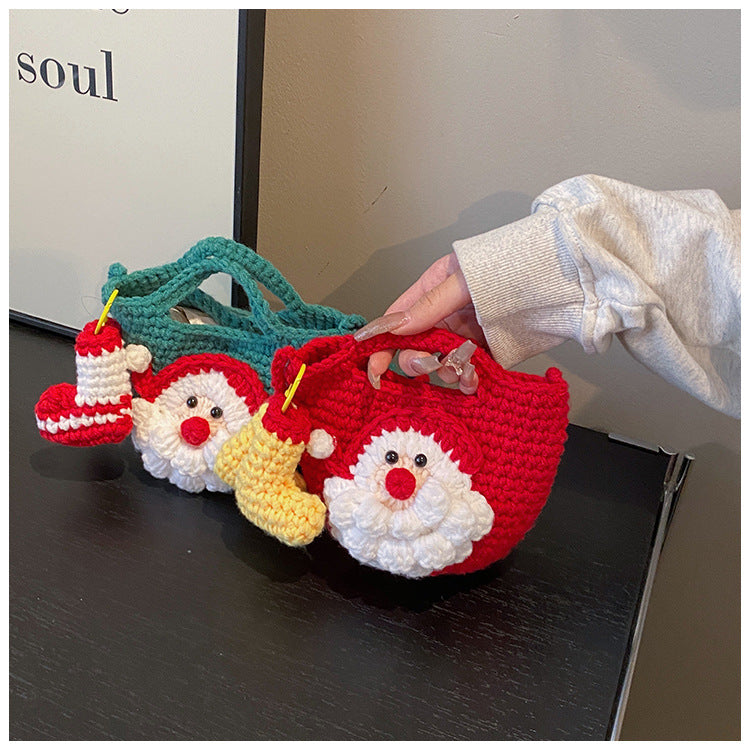 Merry Christmas Santa Claus Handmade Crochet Bags