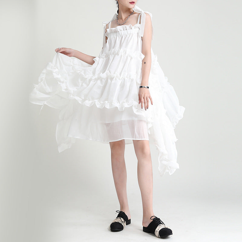 Designed Summer Irregular Spaghetti Straps Mini Dresses