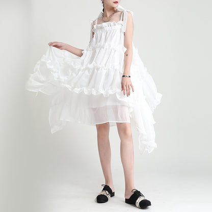 Designed Summer Irregular Spaghetti Straps Mini Dresses