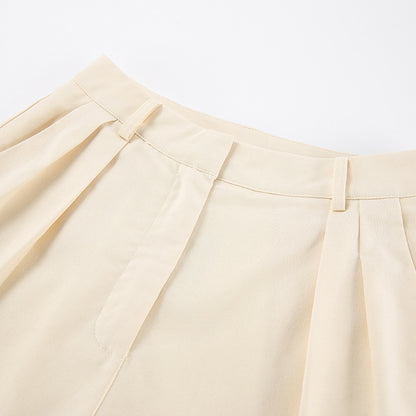 Ivory Cotton Linen Sleeveless Vest and Shorts Suits