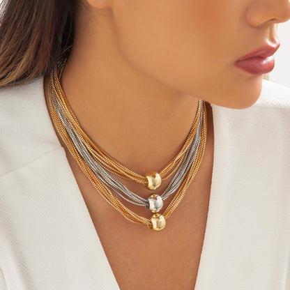 Punk Style Multi Chains Geometry Design Choker Necklines
