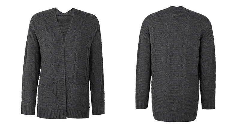 Fashion Twist Knitted Cardigan Coats