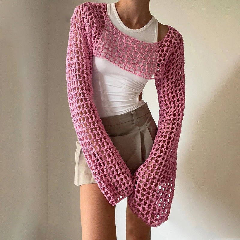 Casual Short Crochet Cover Ups