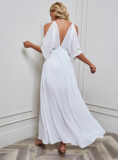 Sexy Chiffon Split Front Summer Long Dresses