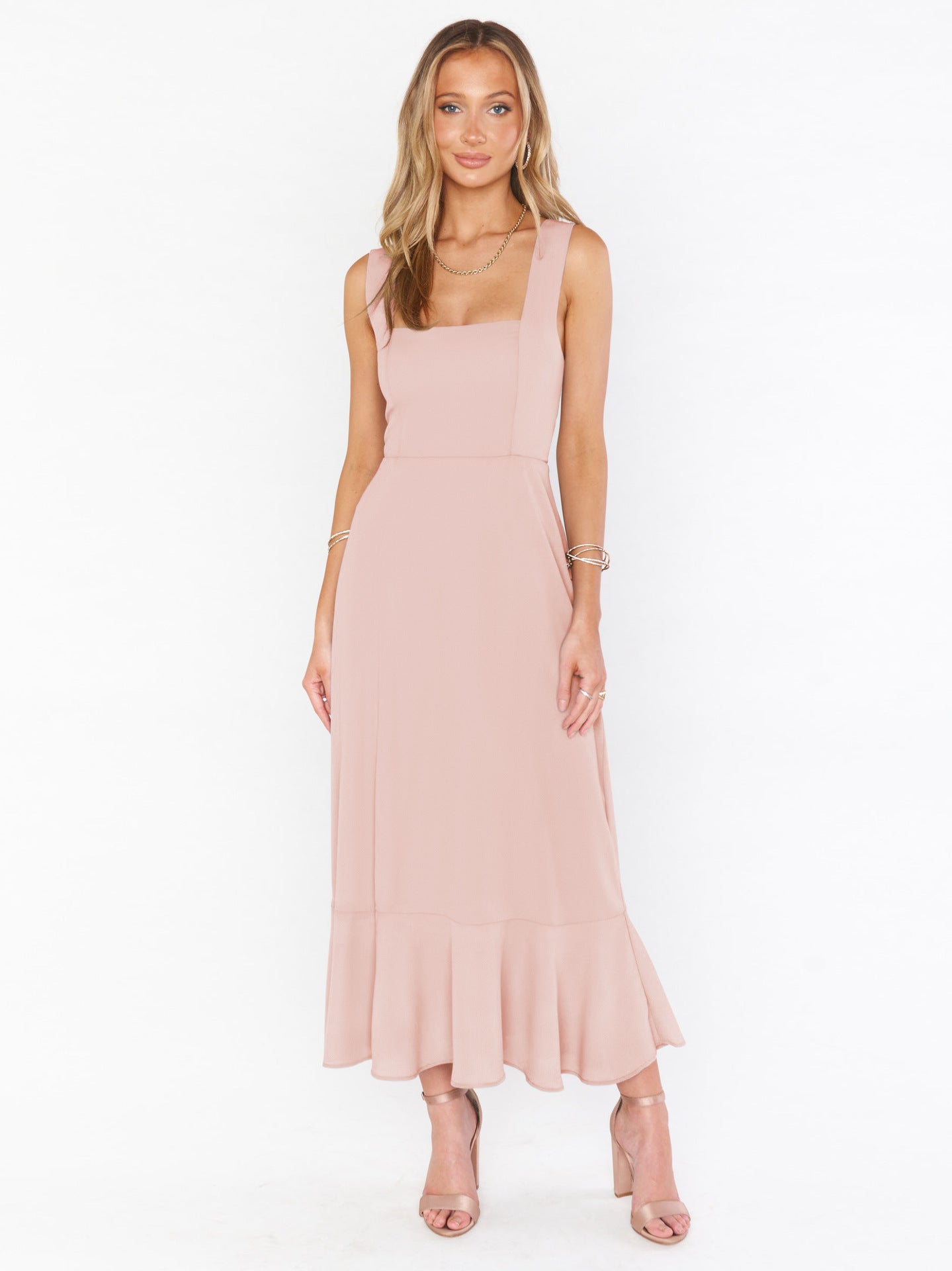 Fashion Summer Split Front Midi Dresses for Women