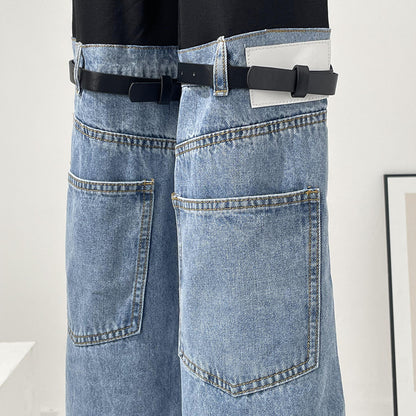 Designed Lace Up Trumpet Jeans for Women
