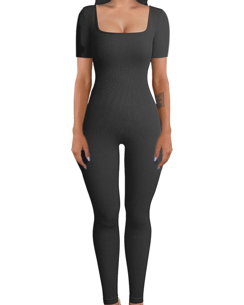 Sexy Short Sleeves Sports Jumpsuits for Women