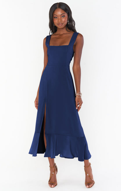 Fashion Summer Split Front Midi Dresses for Women