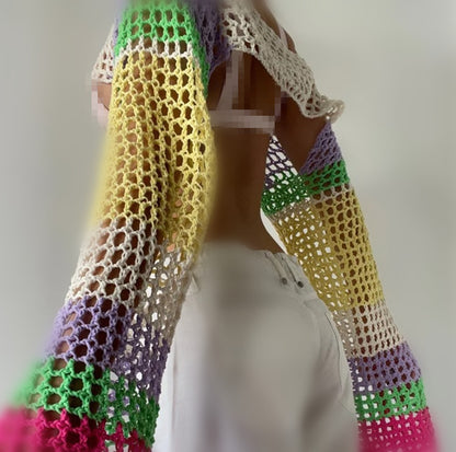 Casual Short Crochet Cover Ups