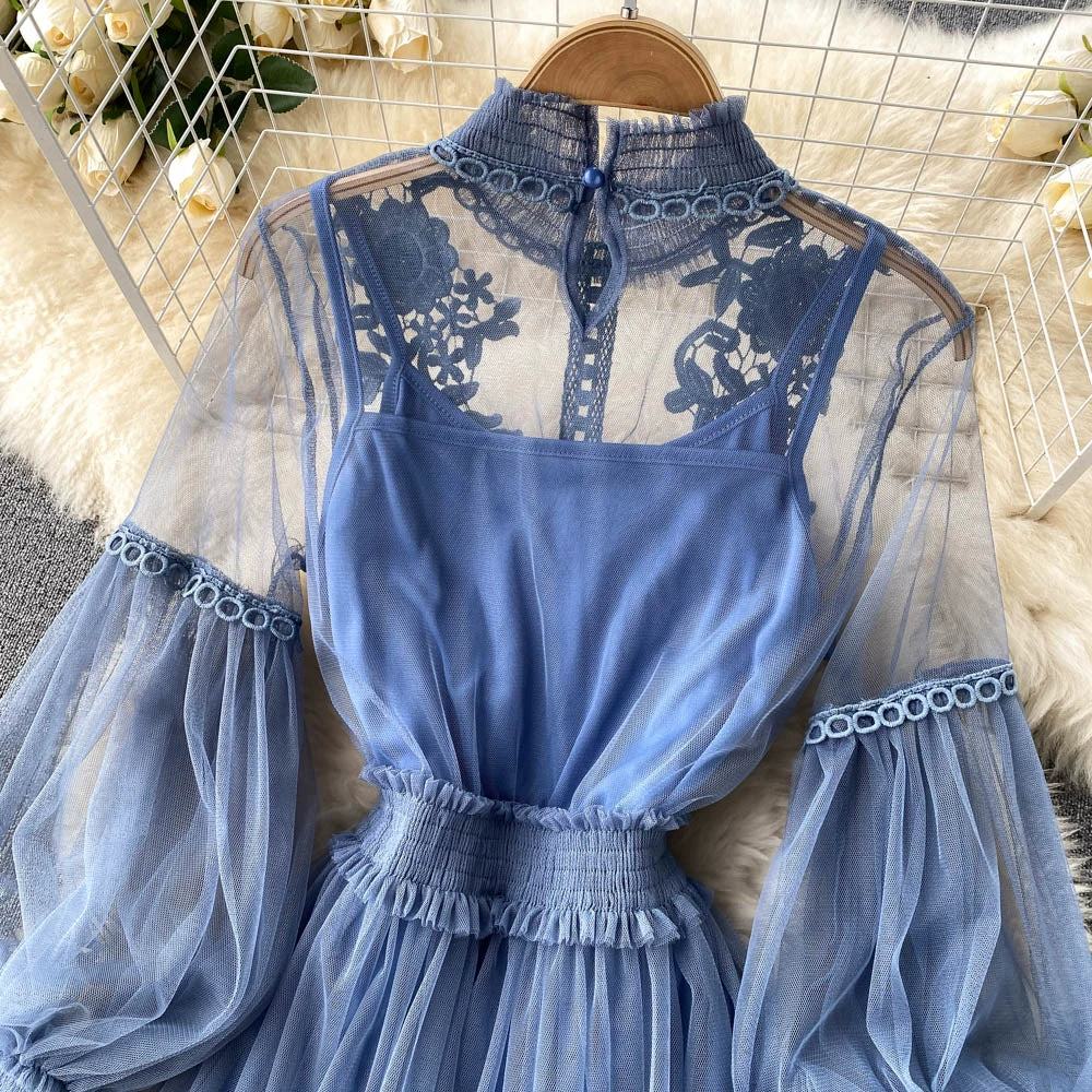 Fashion 3d Flowers Two Pieces Fairy Dresses