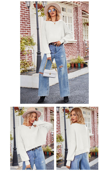 Fashion Round Neck Knitted Pullover Sweaters