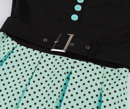 Vintage Polk Dot Short Sleeves Dresses