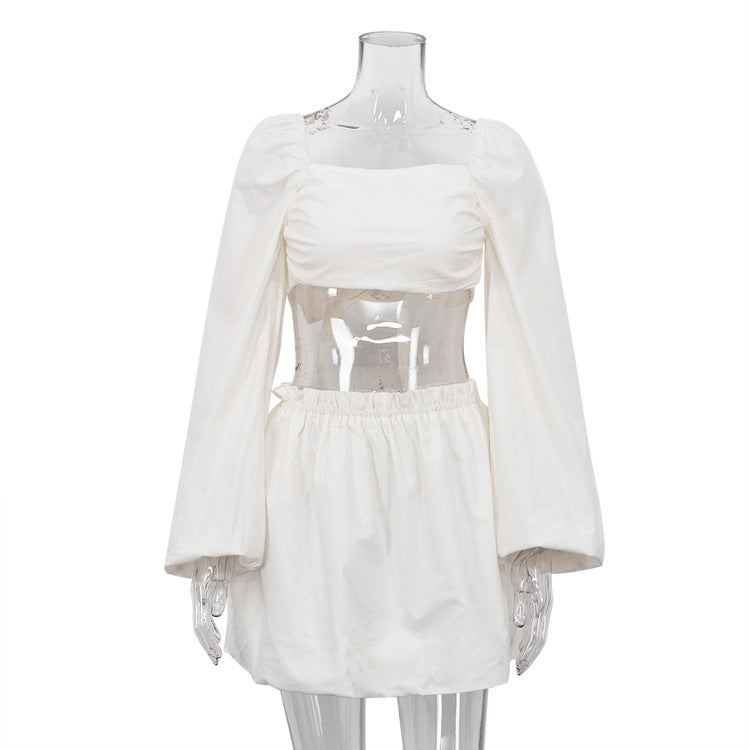 Sexy Summer Strapless Tops and Skirts Suits