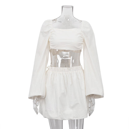 Sexy Summer Strapless Tops and Skirts Suits