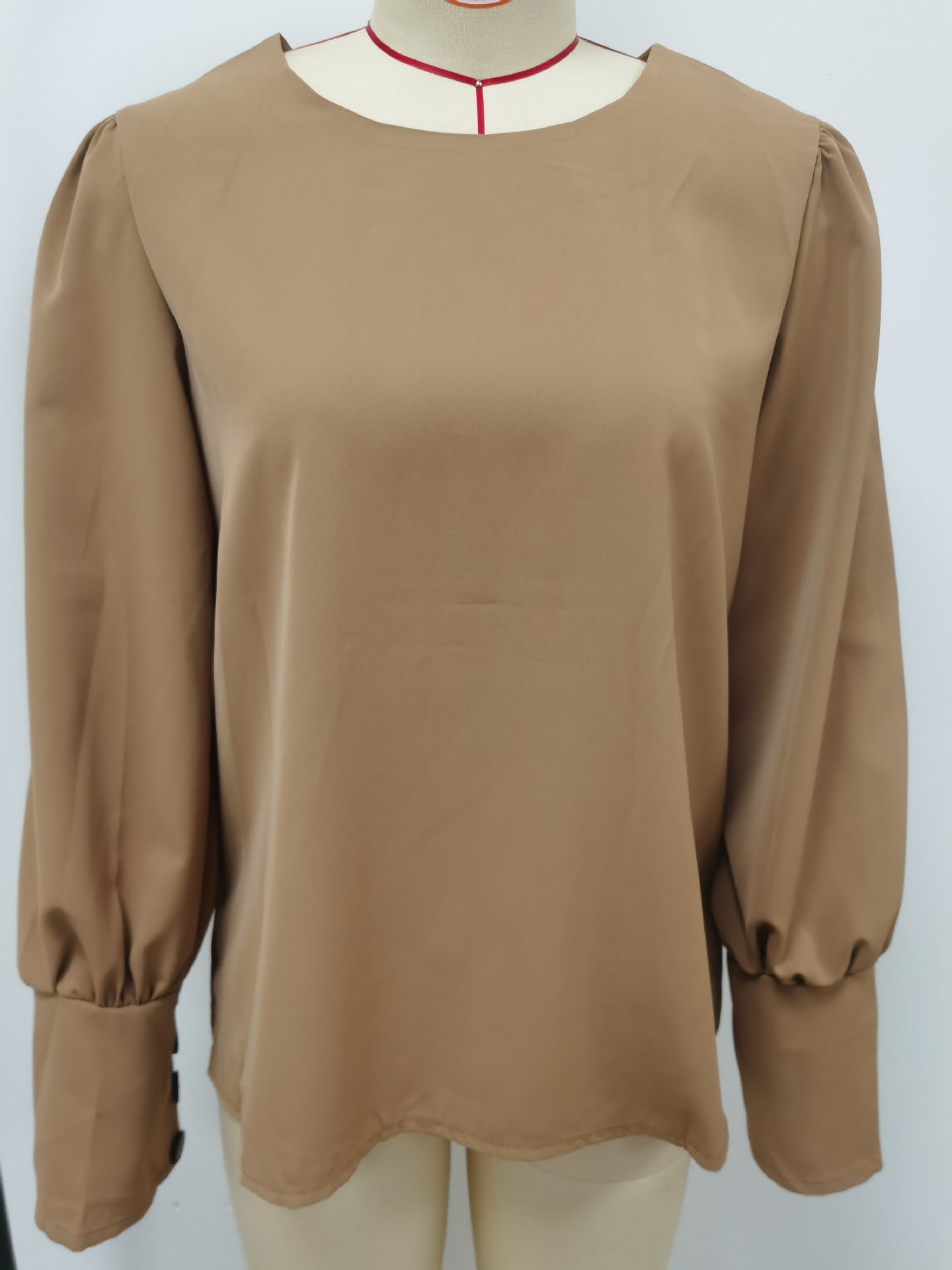 Casual Summer Back Button Long Sleeves Blouses Shirts