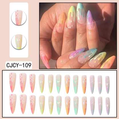 Fashion Gradient Color Extra Long Press on Nails