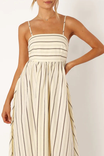 Casual Summer Striped Sleeveless Long Dresses