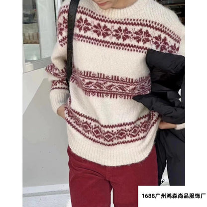Vintage Christmas Pullover Knitted Sweaters