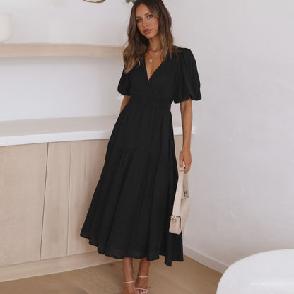 Summer V Neck Holiday Dresses for Women