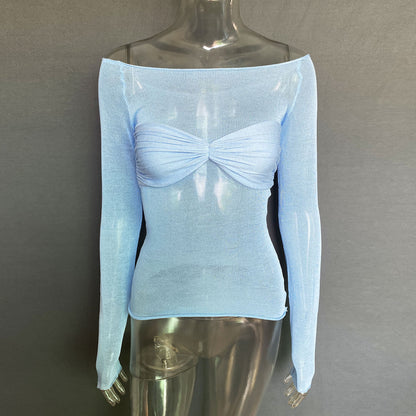 Sexy Off The Shoulder See Through Women Tops