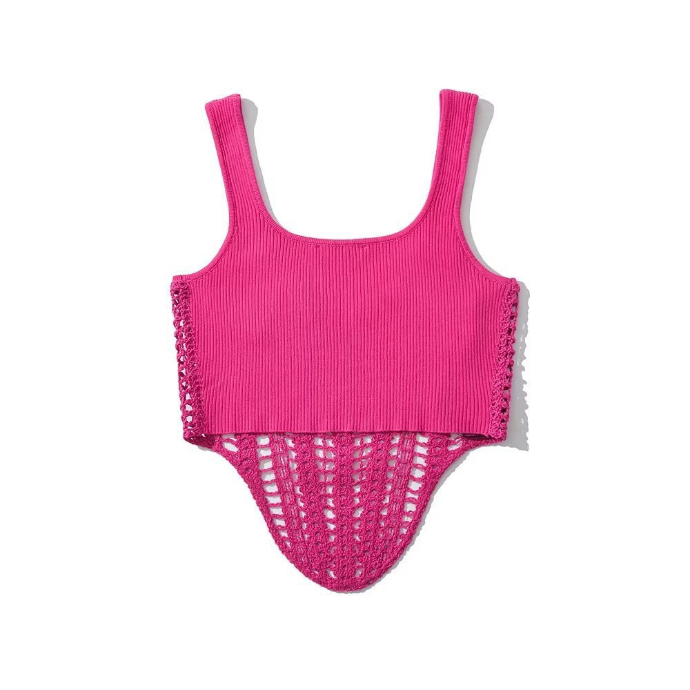 Fashion Crochet Knitted Midriff Baring Summer Tank Tops