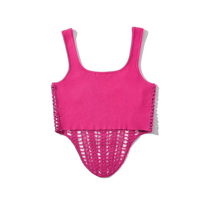 Fashion Crochet Knitted Midriff Baring Summer Tank Tops