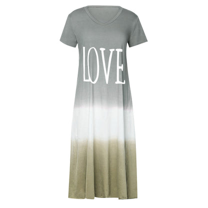 Casual Contrast Design Summer Short Sleeves Dresses