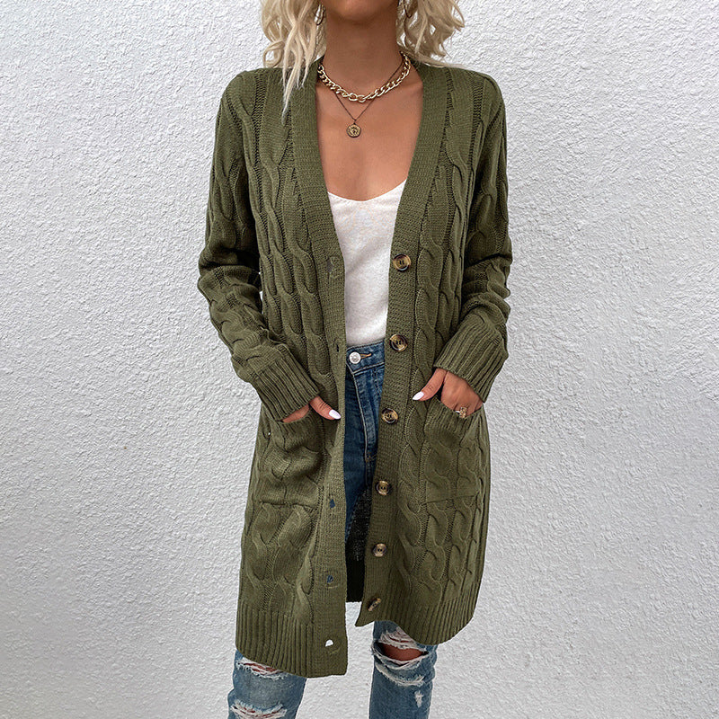 Casual Twist Design Long Cardigan Sweaters for Women