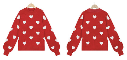 Casual Sweetheart Design Pullover Knitted Sweaters