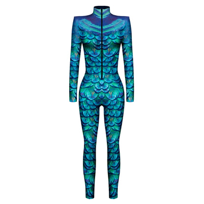 Halloween Skeleton Long Sleeves Jumpsuits Cosplay Costumes