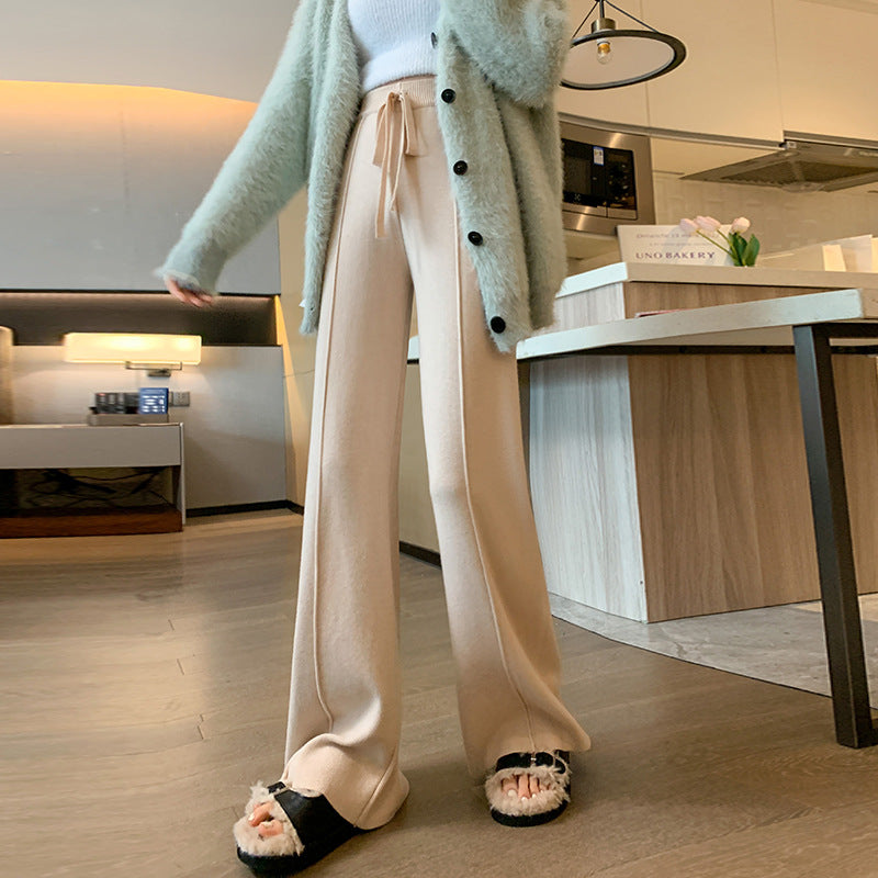 Casual Soft High Waist Winter Wide Legs Pants