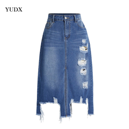 Summer High Waist A Line Denim Sheath Skirts