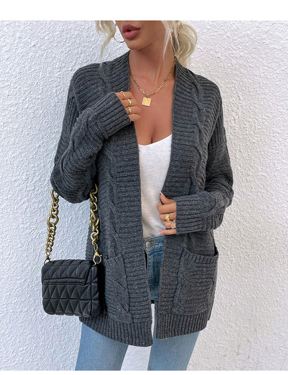 Fashion Twist Knitted Cardigan Coats