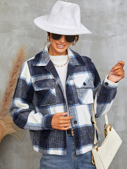 Fashion Turnover Collar Short Jackets Coats