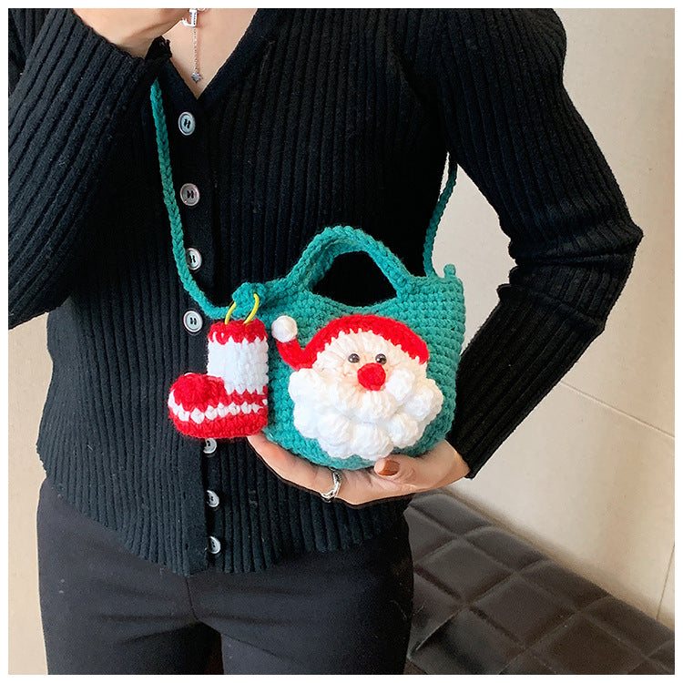 Merry Christmas Santa Claus Handmade Crochet Bags