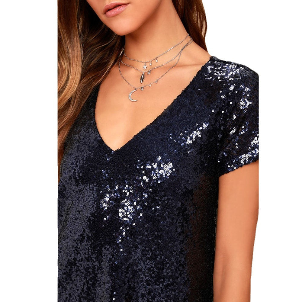 Sexy V Neck Short Sleeves Mini Dresses